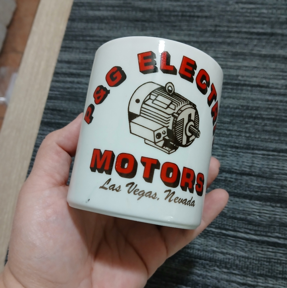 EUC VTG Retro P & G Electric Motors Las Vegas Nevada Advertisement Mug